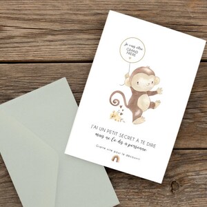 Carte a gratter différents animaux - annonce - bébé est en route - grand frère/soeur - marraine - parrain - texte personnalisable image 6