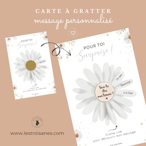 Carte a gratter - annonce - demande en mariage - temoin - marraine - parrain - tu vas être mamie - papi - texte personnalisable