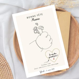 Carte a gratter - annonce - mamie - fête des mamies - bonne fête mamie - cadeau fête des grand-mère - tu vas être mamie