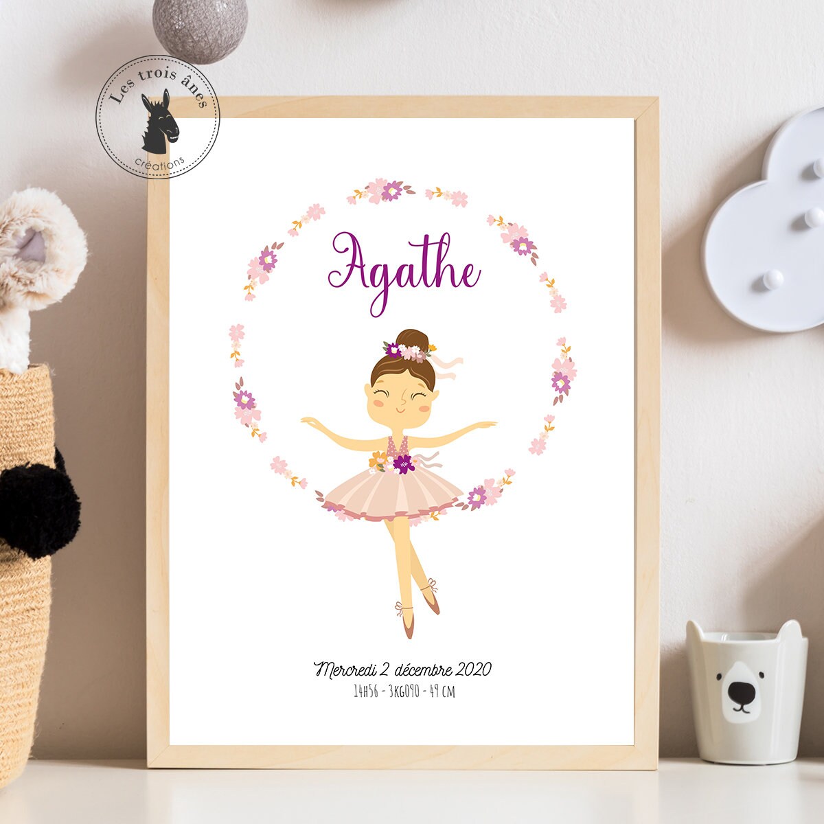 Affiche Naissance Personnalisée - Danseuse Ballerine