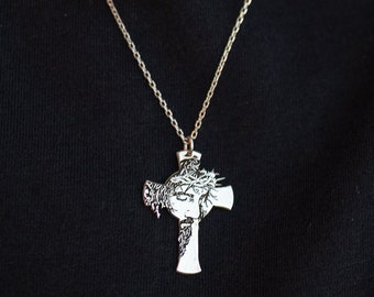 Jesus Crucifix Necklace, Jesus Cross Pendants, Religious Necklace, Silver Man and Women Necklace, Silver Cross Necklace, Christmas Gifts