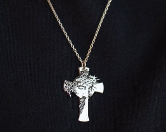 Collier crucifix Jésus, pendentifs croix de Jésus, collier religieux, collier homme et femme en argent, collier croix en argent, cadeaux de Noël