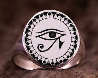 Bague oeil égyptienne, bague égyptienne en or, bague égyptienne, bague