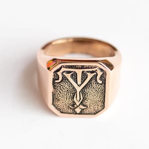 Gold Signet Ring-Personalized Engagement Ring-Engraved Men Ring-Signet Ring-Monogram Ring-Personalized Jewelry-Signet Ring-Monogram Jewelry