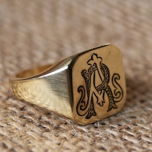 Signet Ring-Personalized Signet Ring-Initial Signet Ring-Monogram Ring-Personalized Jewelry-Gold Signet Ring-Monogram Jewelry-Bridesmaid