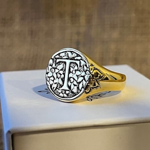 Anillo de sello de oro-anillo de compromiso personalizado-anillo de hombre grabado-anillo de sello-anillo de monograma-joyería personalizada-anillo de sello-joyería de monograma
