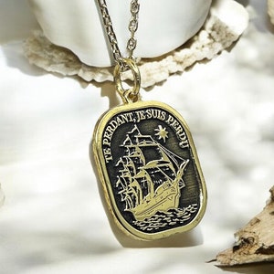 14k Złoty Naszyjnik Żaglówka, Srebrny Wisiorek Gwiazda Północna, Jeśli Cię stracę, jestem zgubiony, Biżuteria dla Miłośników, Romantyczny Prezent dla Niego/Niej, Prezent Urodzinowy