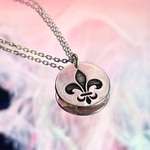 Fleur de Lis Necklace, Lily Flower Necklace, Sterling Silver Custom Necklace, Personalized Necklace, Everyday Necklace, Aesthetic Necklace