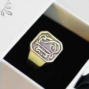 Monogram Ring-Valentines Day-Custom signet Ring-Initial Signet Ring-Signet Ring-Personalized Jewelry-Gold Signet Ring-Monogram Jewelry