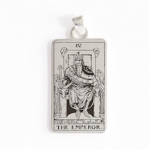 Gepersonaliseerde Tarot Neckalce, de keizer Tarot Card ketting, zilveren Oracle Card Pentant, gouden Zodiac Tarot accessoire, moderne cadeau-sieraden