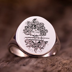 Medusa Siegelring, Gorgon Medusa Pinky Ring Frauen, antike Silber Siegelring, griechische Mythologie Schmuck, Sterling Schlange Ring, Gedenkgeschenke