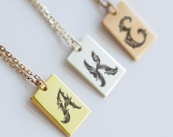 Custom Monogram Necklace • Dainty Letter Necklace • Gold Initial Necklace • Christmas Gift • Personalized Monogram Jewelry • Birthday Gift