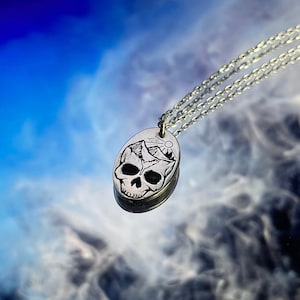 Skull Island Necklace, Personalized Mountain Necklace, Skull Top Mountain Pendant, Custom Necklace, Everyday Necklace, Gift for Her for Him