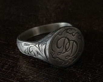 米国製 ヴィンテージ スターリングシルバー925 Eイニシャル シグネットリング 米国製 ヴィンテージ スターリングシルバー925 Eイニシャル シグネット