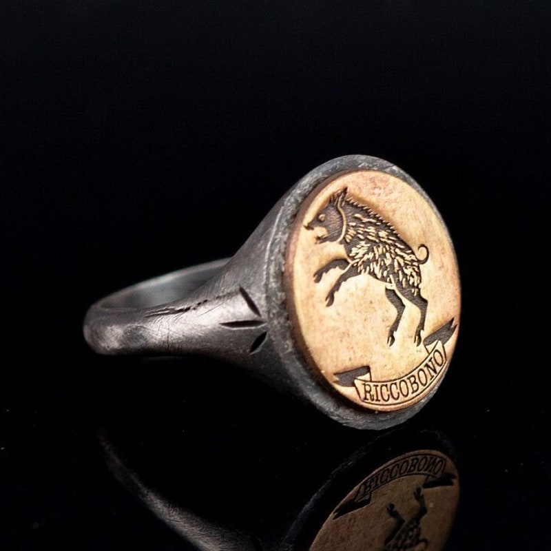 Brass Signet Ring Animal - Etsy UK