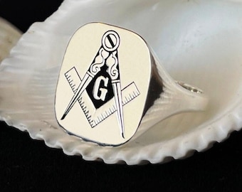 Masonic Signet Ring, Freemason Ring, Sterling Silver Masonic Rings, Master Mason Rings, Free Mason Ring, Mens Masonic Rings, Masonic Jewelry