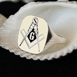 Masonic Signet Ring, Freemason Ring, Sterling Silver Masonic Rings, Master Mason Rings, Free Mason Ring, Mens Masonic Rings, Masonic Jewelry