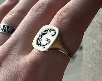 Signet Ring-Personalized Signet Ring-Initial Signet Ring-Monogram Ring-Personalized Jewelry-Gold Signet Ring-Monogram Jewelry-Bridesmaid