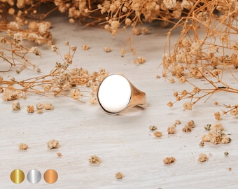 Sterling Silber Siegelring Rosa Oval Zierlicher Vintage Ring, Roségold Null Personalisierter Ring, Muttertag, Geschenk für Sie