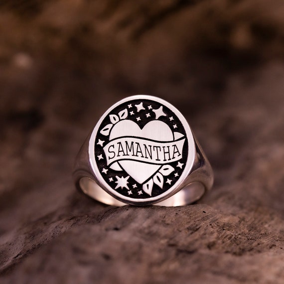 シルバー925ハートリングビンテージtatoo studio yamada好きに シルバー925ハートリングビンテージtatoo studio yamada好きに