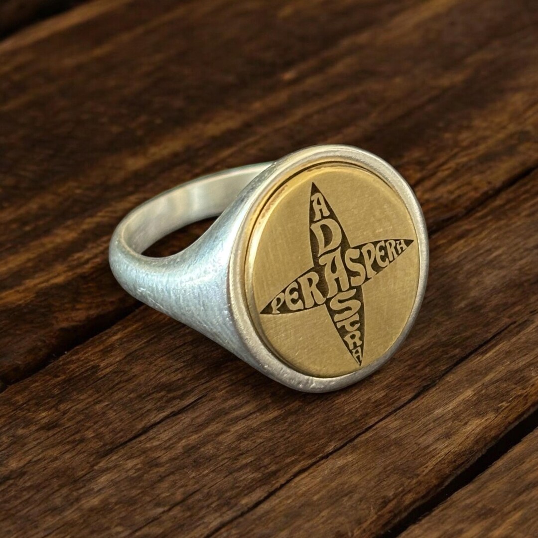 Per Aspera Ad Astra Ring, Through Hardships to the Stars Signet Ring ...