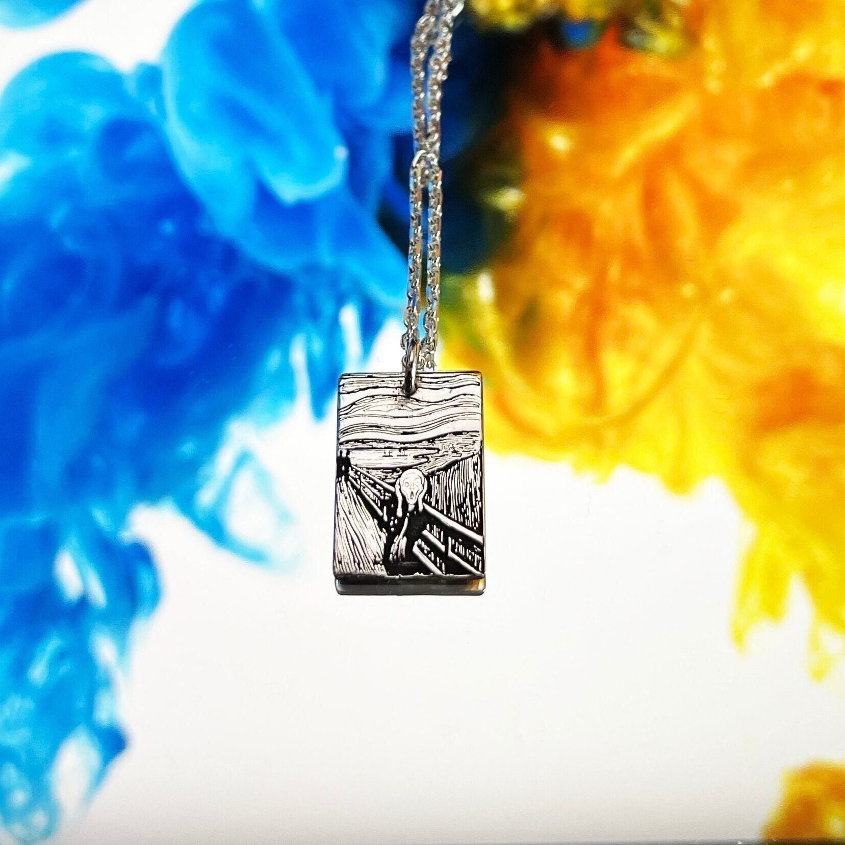 Scream Necklace, Silver Custom Art Necklace, Artwork by Edvard Munch,  Artist Painter Pendant, Everyday Necklace, Aesthetic Necklace - Etsy Hong  Kong