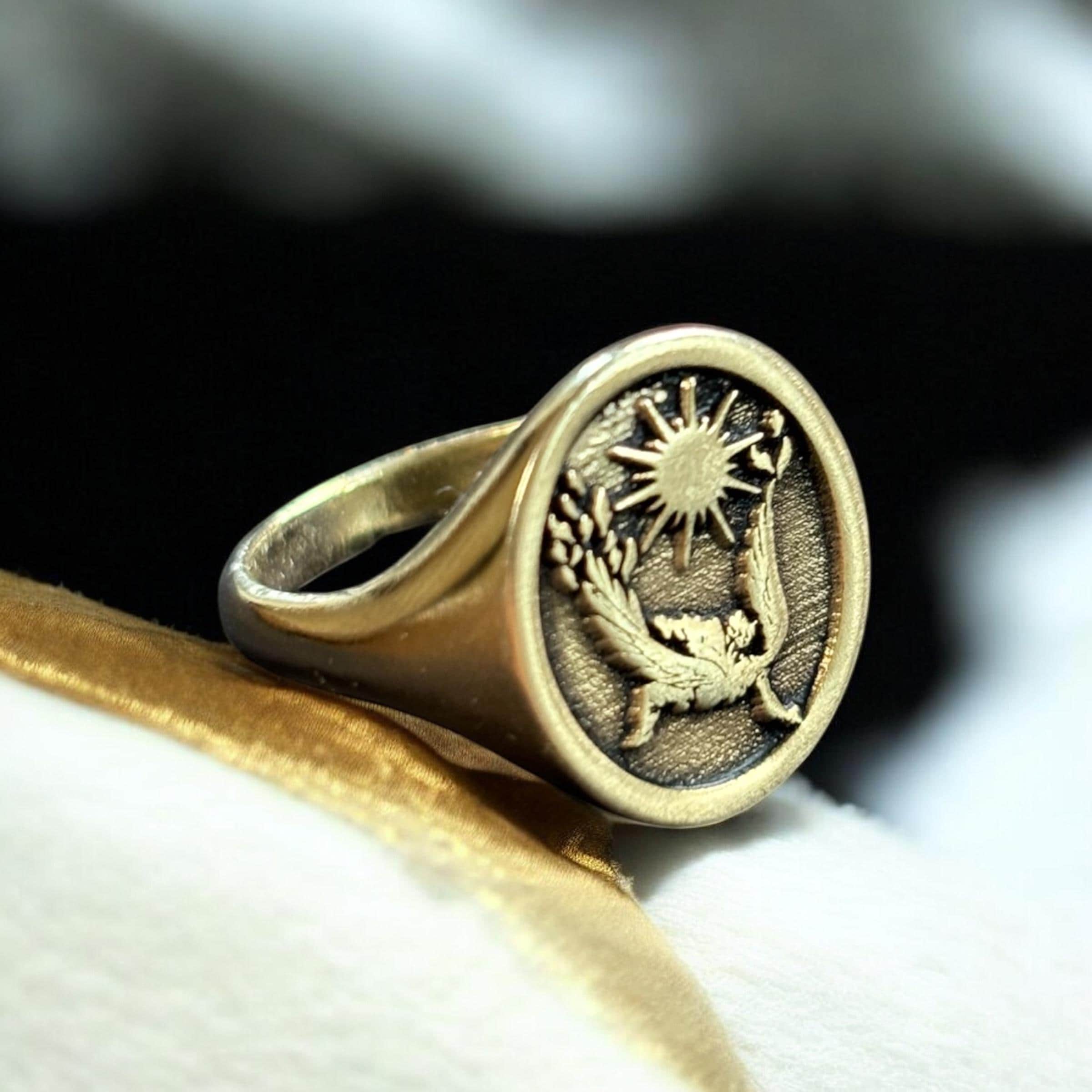 Icarus Ring, Fallen Angel Signet Ring Woman, Greek Mythology Jewelry, Mystical Pinky Ring Men, Birthday Sun Gift for Him, Wing Gift for Her