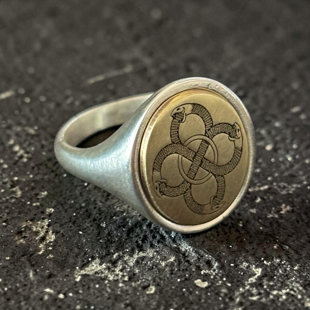 Infinity Signet Ring Ouroboros Knot Signet Ring – Silver Infinity Snake Pinky Ring Serpent ...