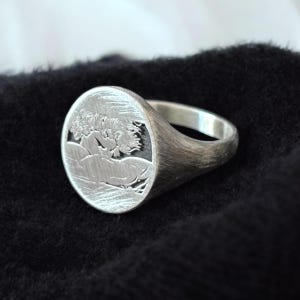 The Fallen Angel Signet Ring, Lucifer Pinky Ring, Art Lover Gift, Alexandre Cabanel Artwork Jewelry, Angel Signet Ring Women, Pinky Ring Man image 5
