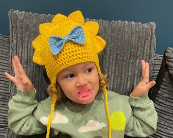 Crochet Maggie Simpson Hat: Cotton Cartoon Kids Toddler Hat
