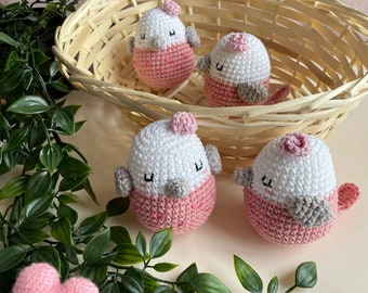 Gehäkelter Vogel - Amigurumi - handgemachtes Stofftier aus Baumwolle (9 cm)