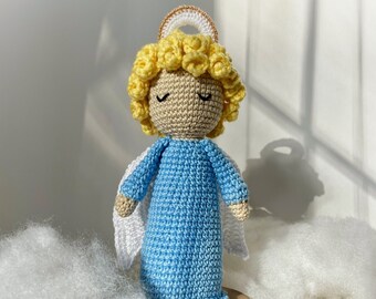 Crochet Amigurumi Angel - toy for child - handmade amigurumi toy - soft toy - baby gift - baptism gft - Christmas gift