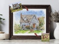 house portrait, house painting, housewarming gift, realtor gift, home painting, home portrait, custom painting, our first home sign, realtor
