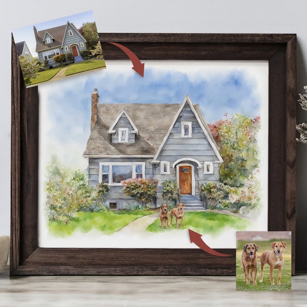 house portrait, house painting, housewarming gift, realtor gift, home painting, home portrait, custom painting, our first home sign, realtor