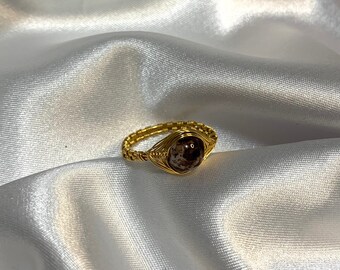 Dubbel draad verpakt ring | Ringen | Handgemaakte ringen | Steenringen | Verpakte ringen | Zilveren Ringen | Gouden Ringen |