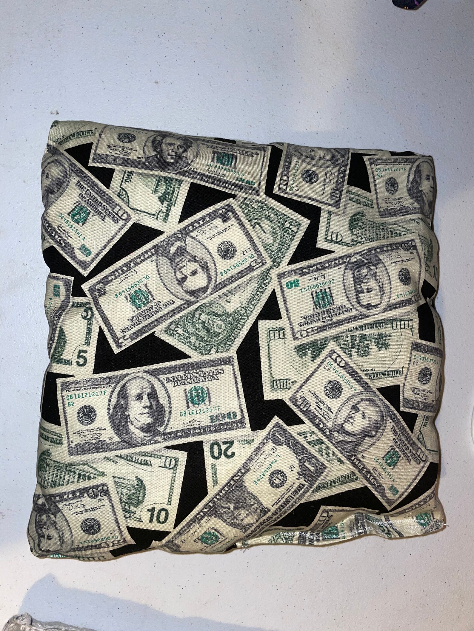 Medium sized money print pillow Etsy