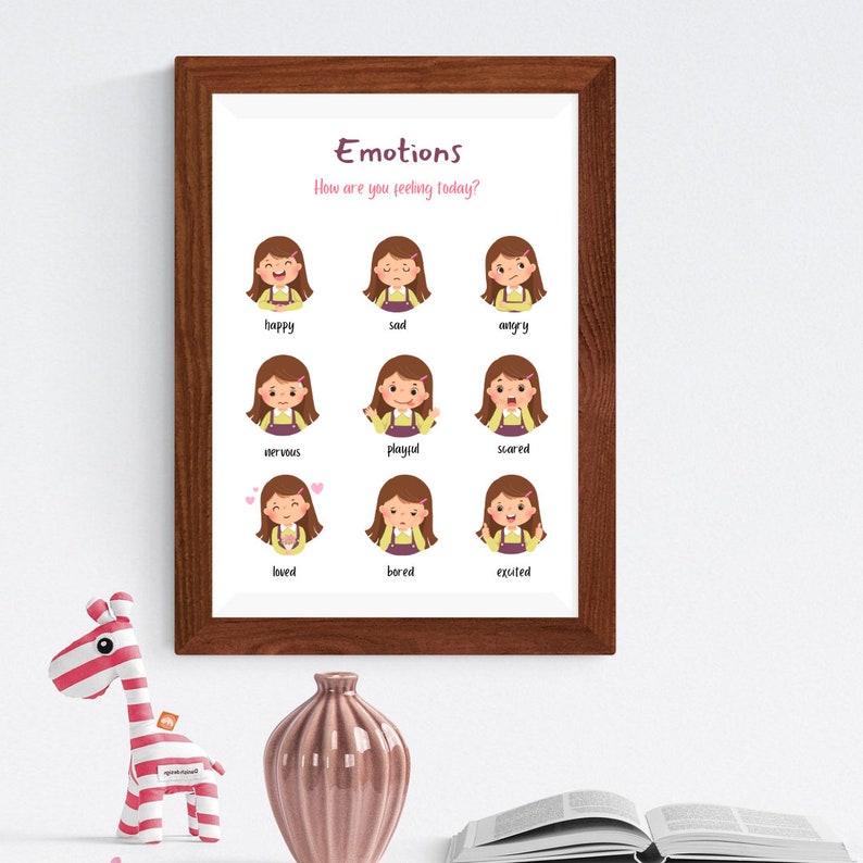 Feelings Chart for Toddlers - Playroom Wall Art - Etsy