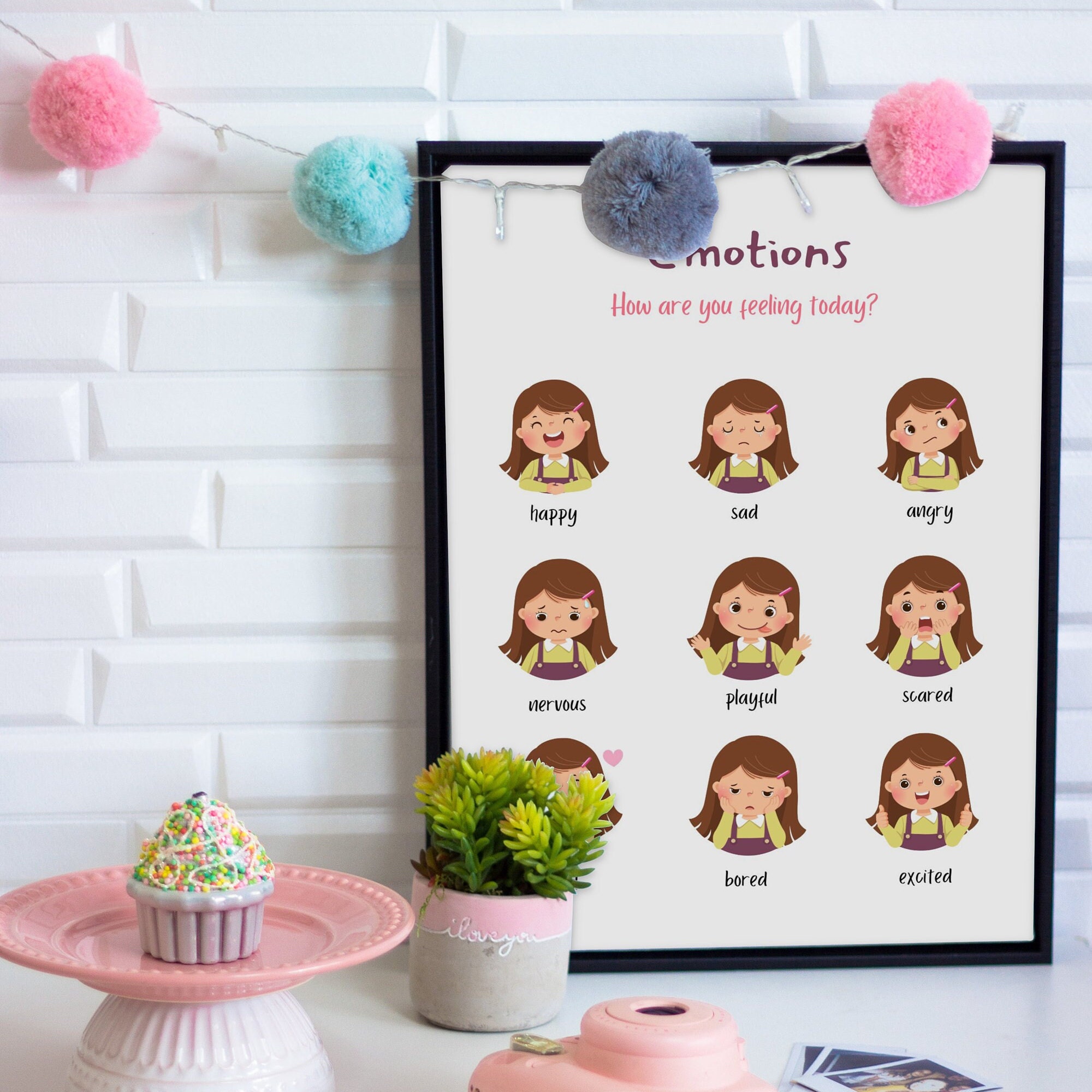 Feelings Chart for Toddlers - Playroom Wall Art - Etsy