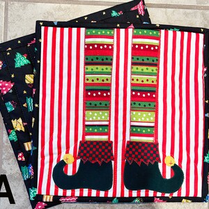 Elf Legs Jumbo Trivet | Potholder | Hot Pad | Handcrafted | 10.5