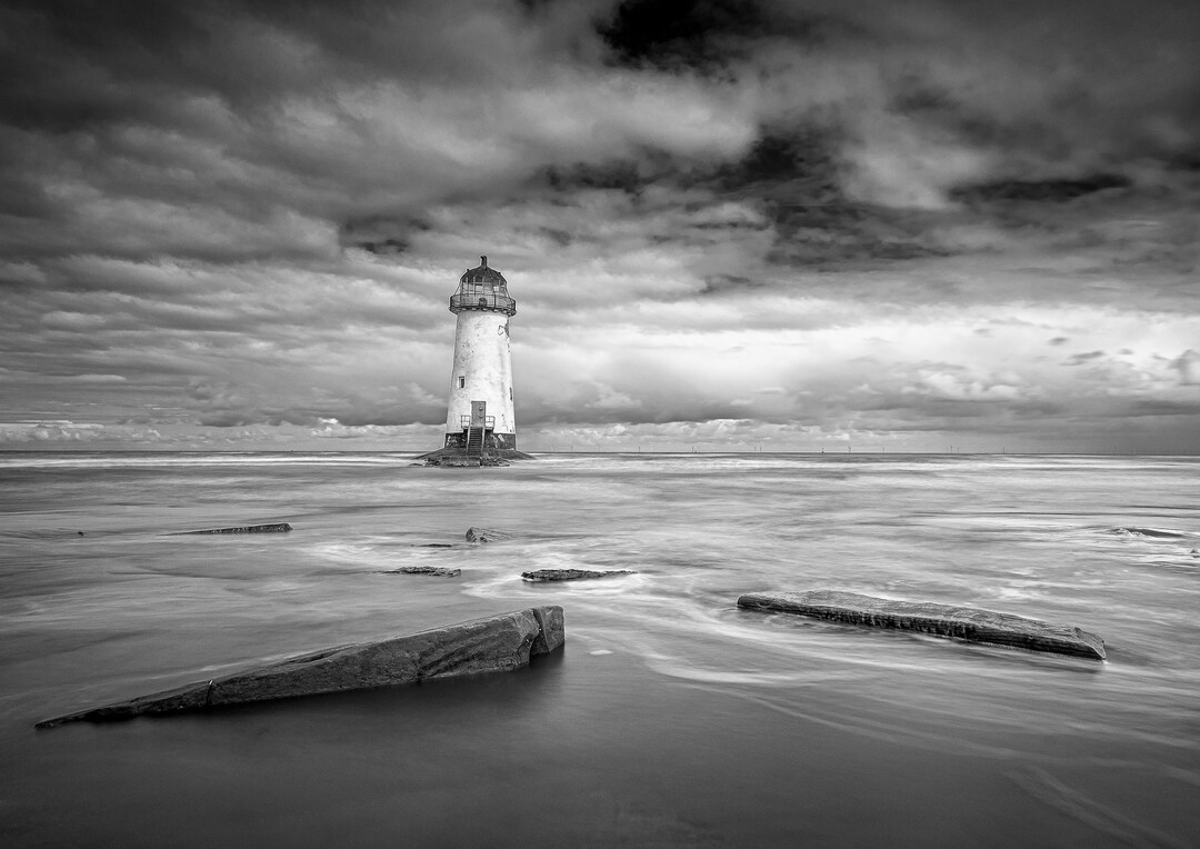 Lighthouse, Black and White Digital Print, Talacre Lighthouse, Fine Art ...
