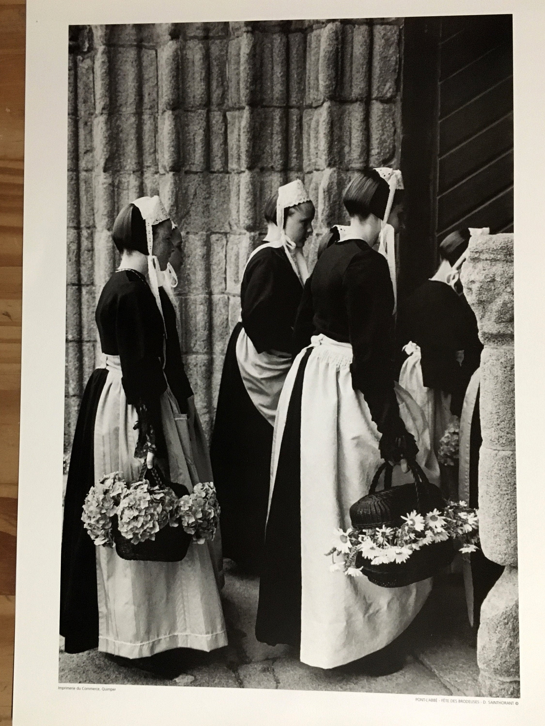 Poster Noir et Blanc Bigoudene Pont L'abbé