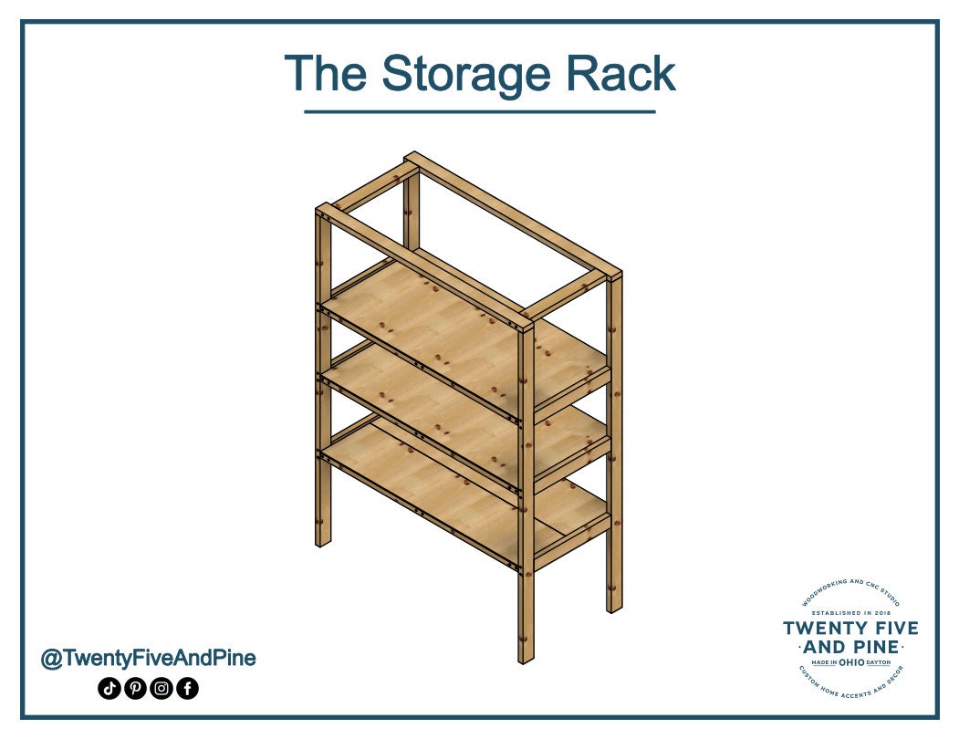 Storage Rack Plans DIY Instructions Woodworking Plans Step Etsy