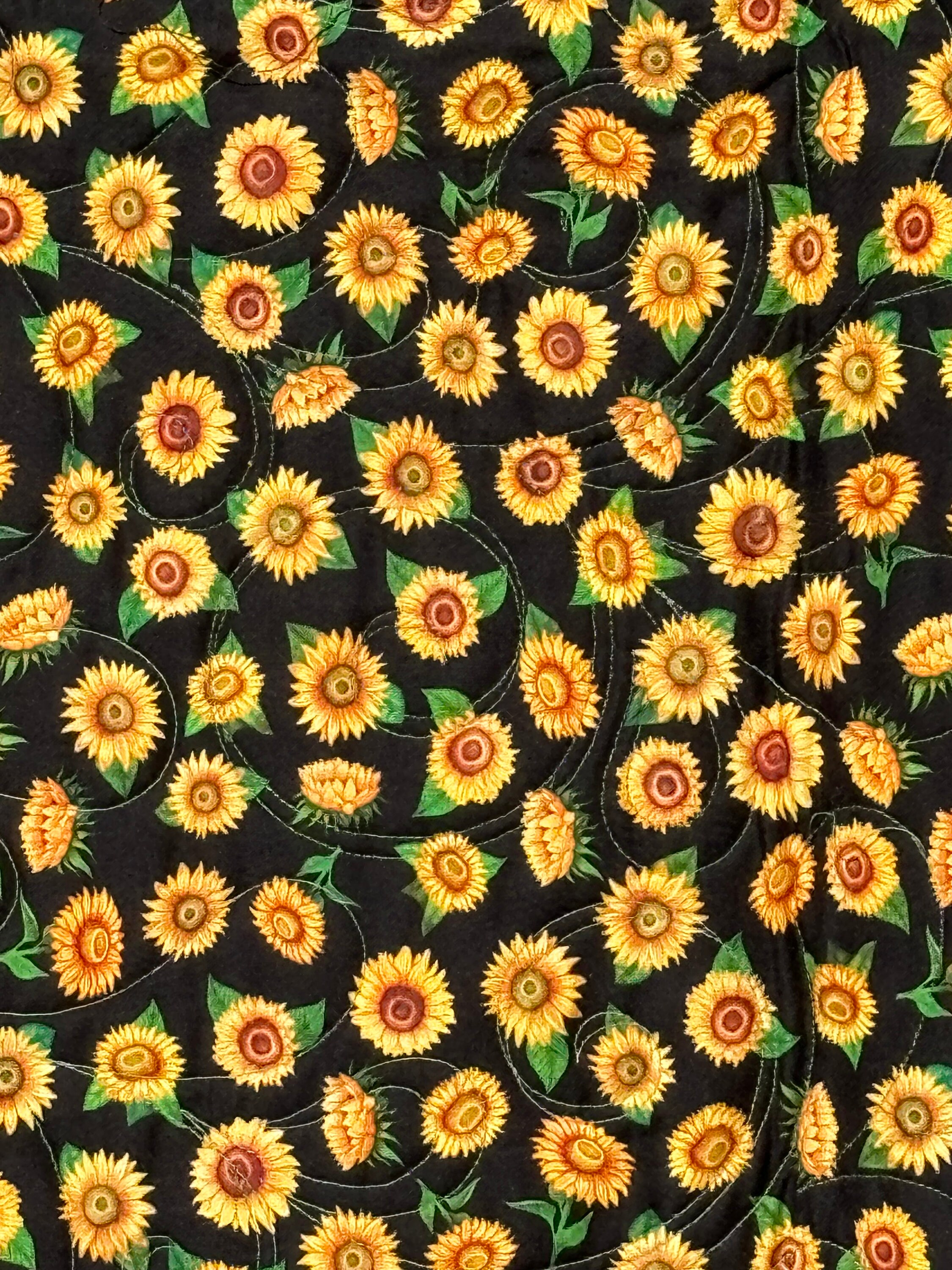 Sunflower Patchwork WU2203091CL Quilted Round Mat main image 0
