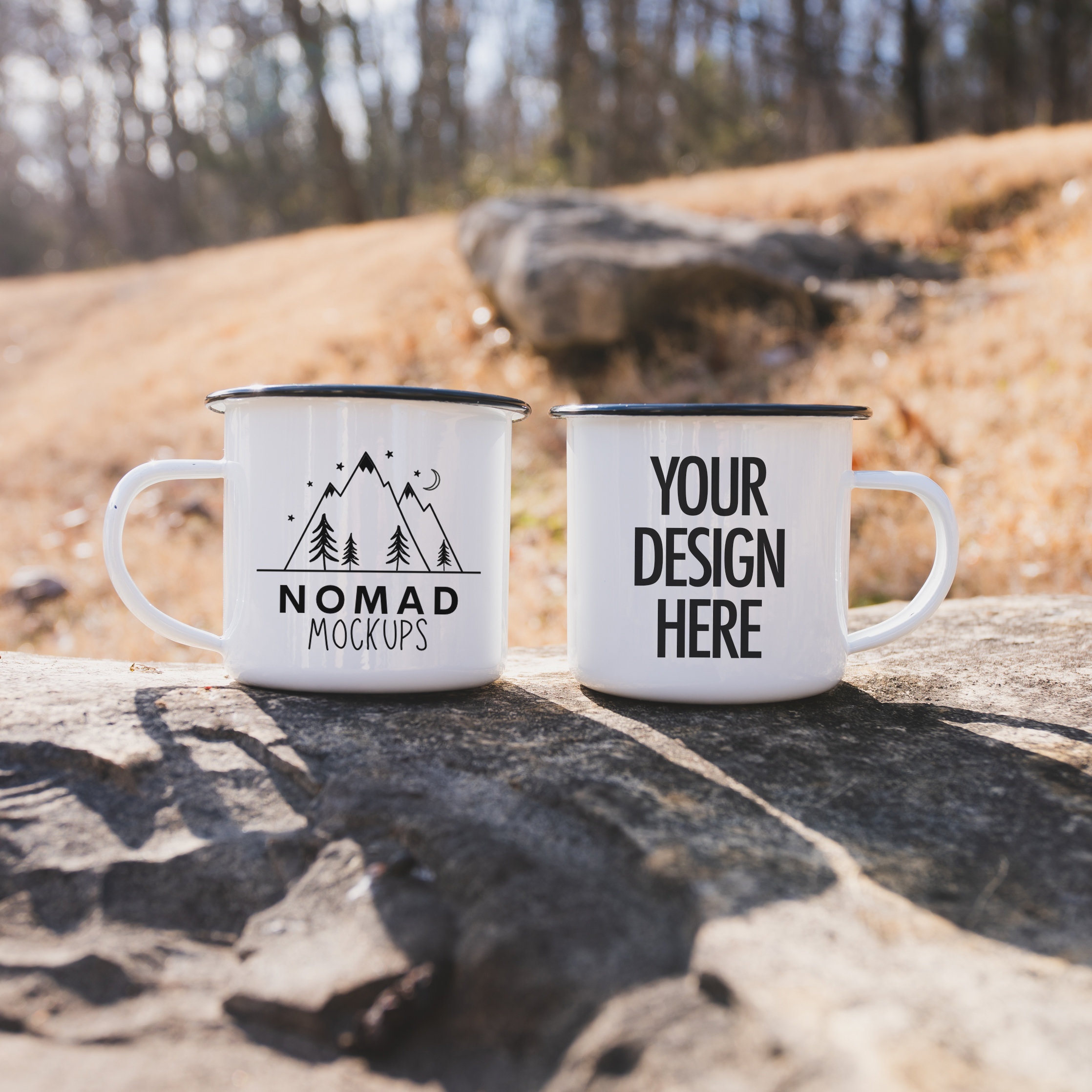 Camping Mug Mockup Enamel Mug Mockup White Enamel Mug With