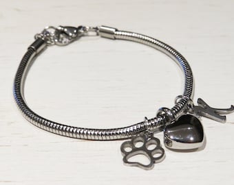 Pet Cremation Bracelet UK, Pet Memorial Jewellery, Pet Memorial Bracelet, Pet Ashes Bracelet, Pet Cremation Jewellery, Pet Ashes Charm