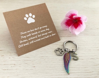 Rainbow Bridge Pet Sympathy Gift, Pet Memorial Gift, Dog Loss Gift, Cat Loss Gift, Rabbit Loss Gift, Pet Loss Keyring, Pet Sympathy Keyring