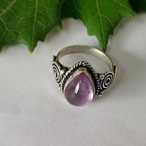 Natural Amethyst Gemstone Ring/925 Sterling Silver Ring/Amethyst Silver Ring/Handmade Ring/Purple Amethyst Silver Ring/Vintage Designer Ring