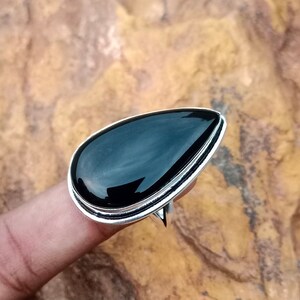 925 Sterling Silver Ring With Black Onyx Gemstone/Natural Black Onyx Ring/Handmade Ring/Black Onyx Silver Ring/Statement Ring/Gift For Her