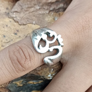 Silver Om Ring Spiritual Aum Symbol 925 Sterling Silver Yoga Aum Symbol Ring Mother Day Gift Spiritual Ring Handmade Gift Best Gift Idea Her
