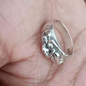 925 Sterling Silver Love Ring/Love Making Silver Ring/Handmade Couple Ring/Partners Ring/Lover Kissing Silver Ring/Unique Anniversary Gift